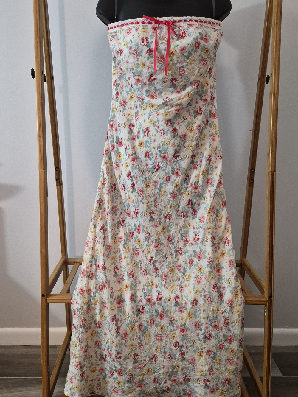 Jessica Simpson Floral Strapless Dress in Pink and Yellow